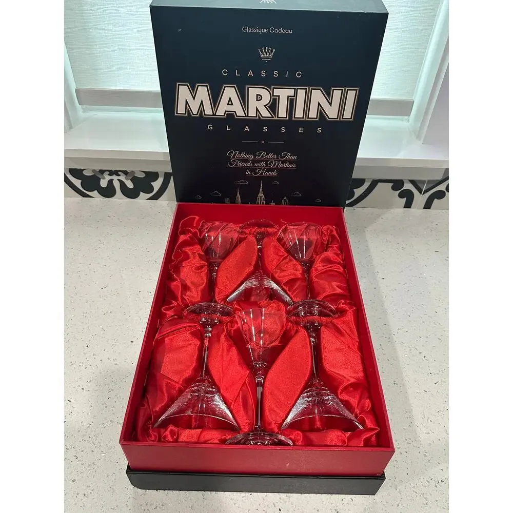 Set of 6 Large Martini Glasses Glassique Cadeau 10 oz.Brand New! - Picture 4 of 5